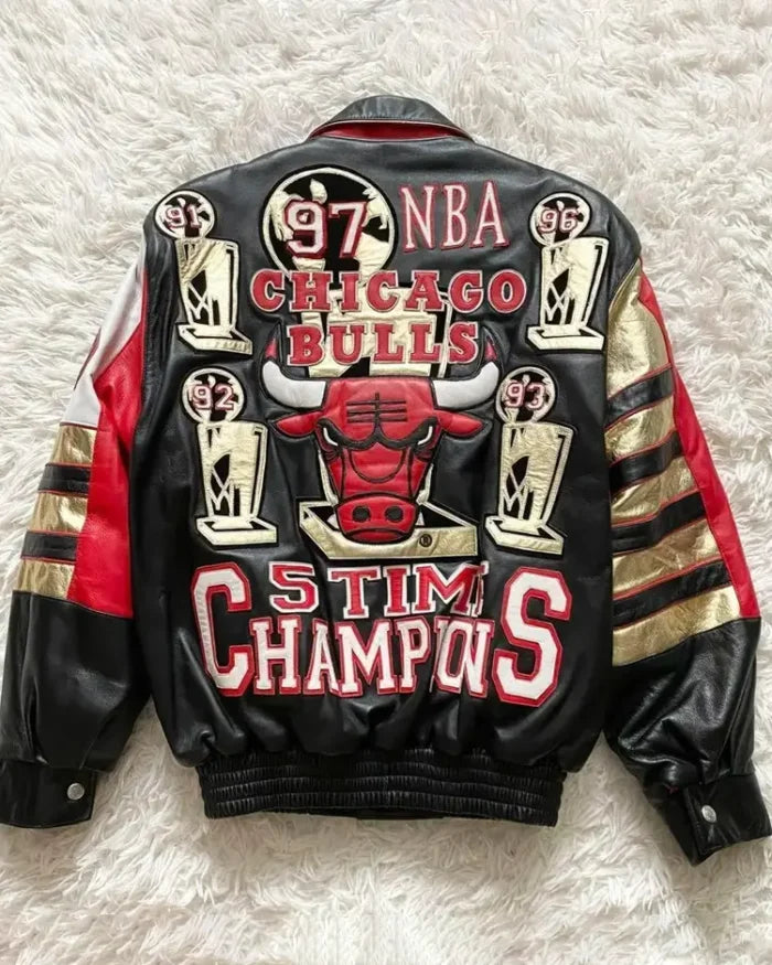 Jeff Hamilton NBA Chicago Bulls 5 Times Champion Jacket