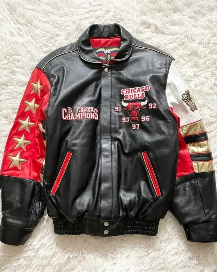 Jeff Hamilton NBA Chicago Bulls 5 Times Champion Jacket