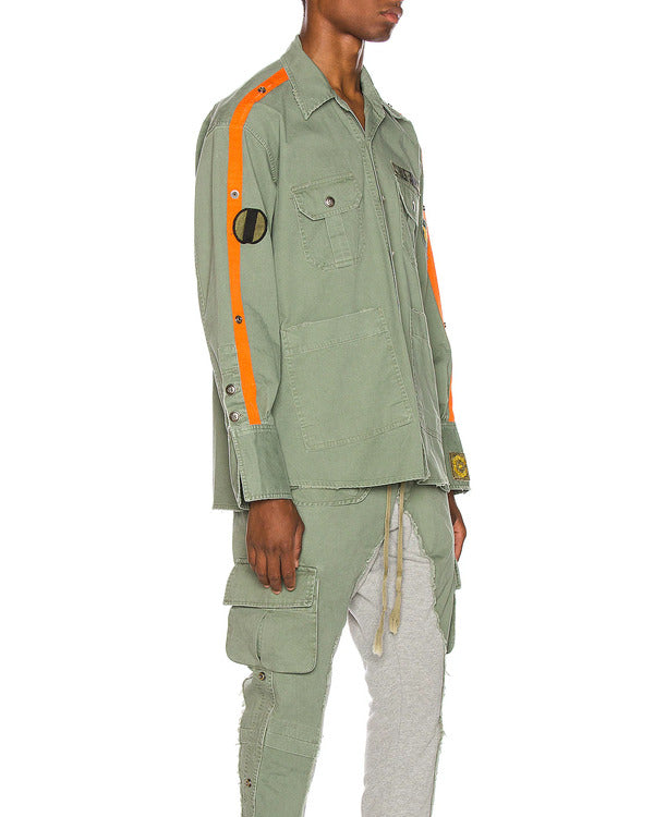 Shrinking Liz Green Army Shirt Jacket