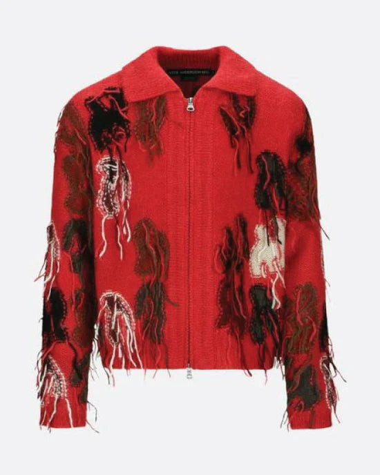Sistas S09 Brian Jordan Jr. Red Intarisa Zip-Up Cardigan