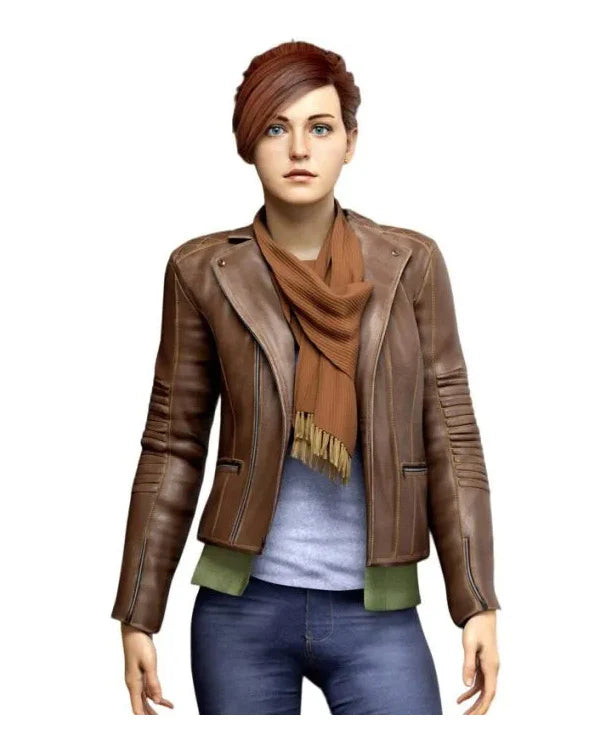 Spider-man Mary Jane Brown Leather Jacket