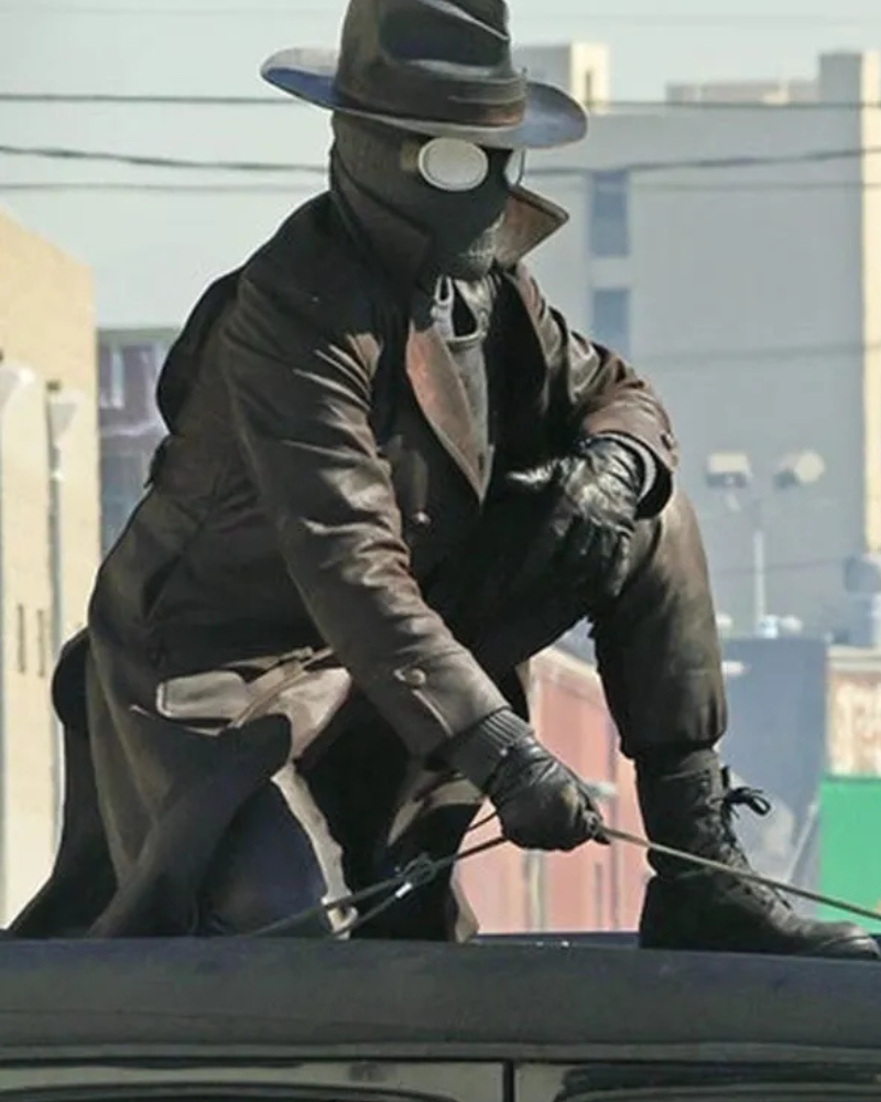 SpiderNoirS01NicolasCageBrownLeatherTrenchCoats
