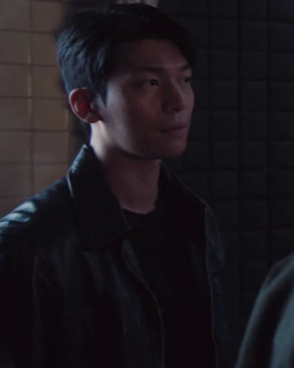 Squid Game Wi Ha-joon Black Leather Jacket S02