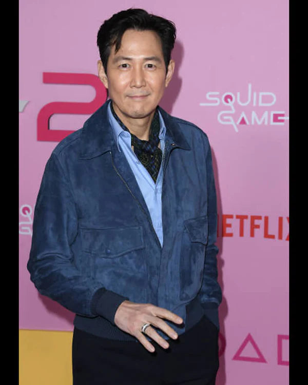 Squid Game Seong Gi-hun Player 456 Blue Suede Jacket