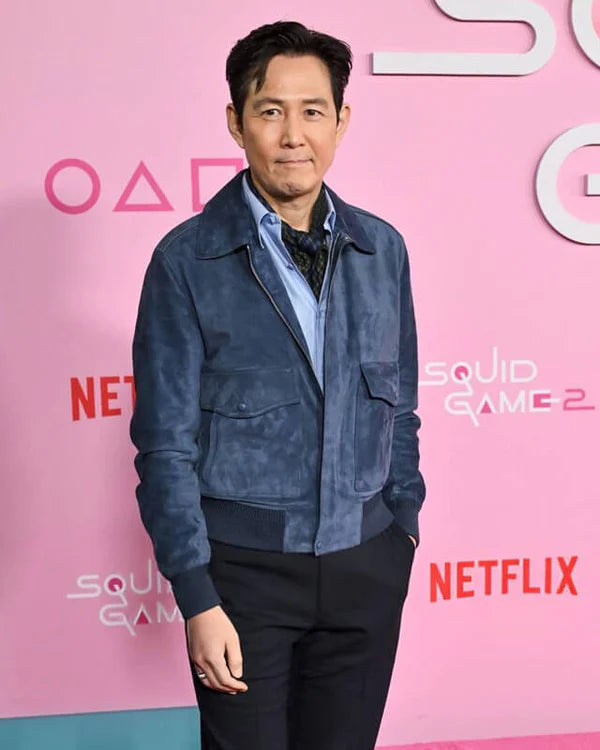 Squid Game Seong Gi-hun Player 456 Blue Suede Jacket
