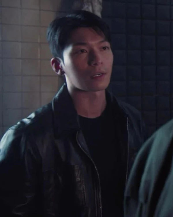 Squid Game Wi Ha-joon Black Leather Jacket S02