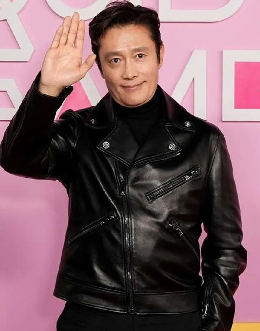SquidGameS02LeeByung-hunBlackLeatherJacket