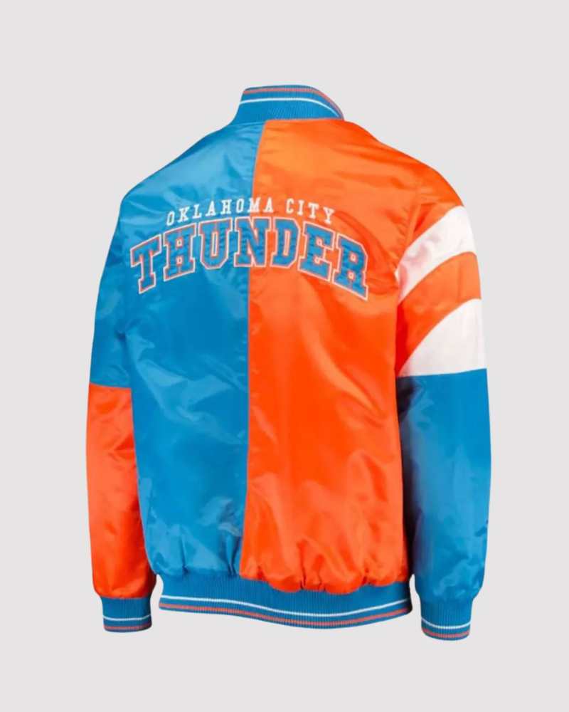 Starter Oklahoma City Thunder Orange And Blue Varsity Jacket
