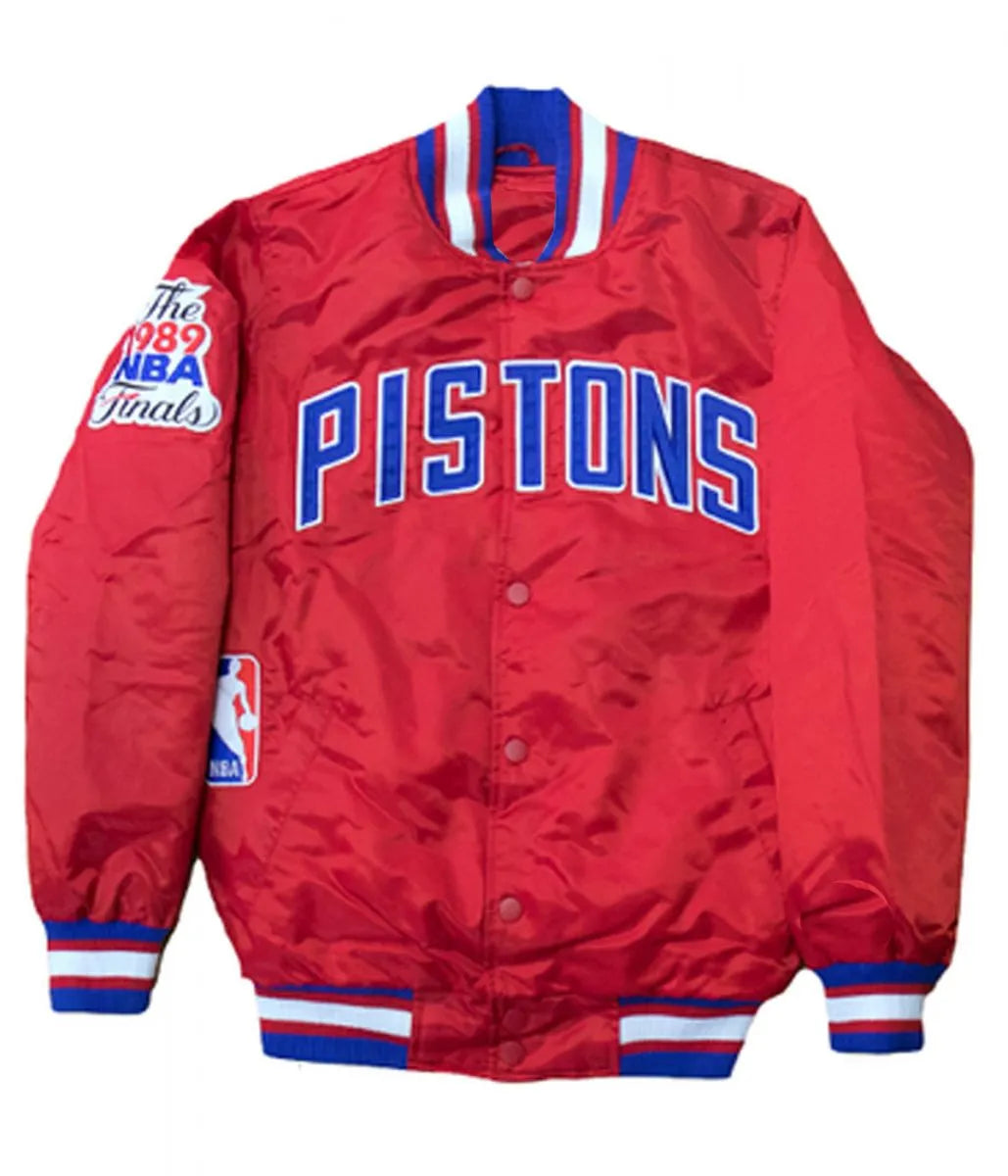 StarterDetroitPistonsSatinBomberJacket.