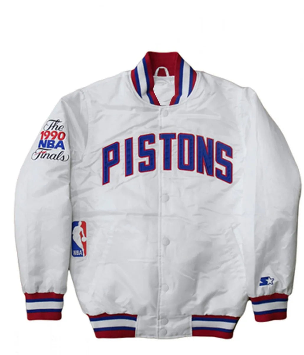 StarterDetroitPistonsSatinBomberJackets