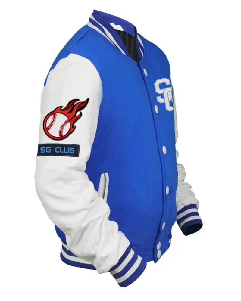 StegaroBlueAndWhiteLettermanVarsityJackets