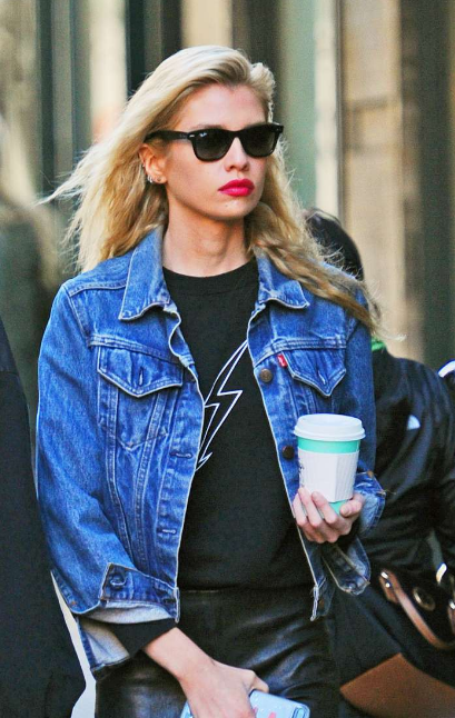 Stella Maxwell Street Style Blue Denim Jacket