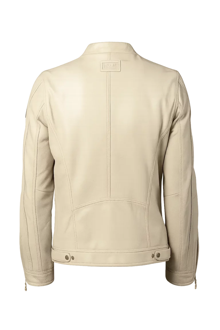 Steve McQueen Dennis 2 Leather Jacket ECRU