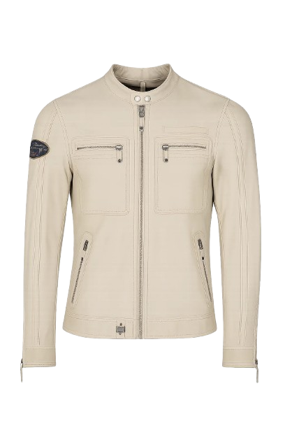 Steve McQueen Dennis 2 Leather Jacket ECRU