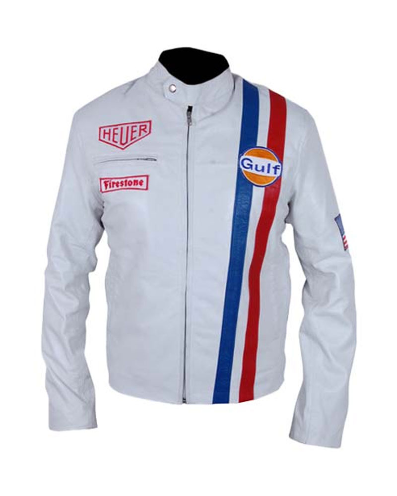 Steve McQueen’s Le Mans White Leather Jacket for Men