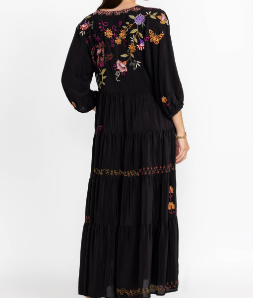 Sullivans Crossing S03 Black Floral Embroidered Dress