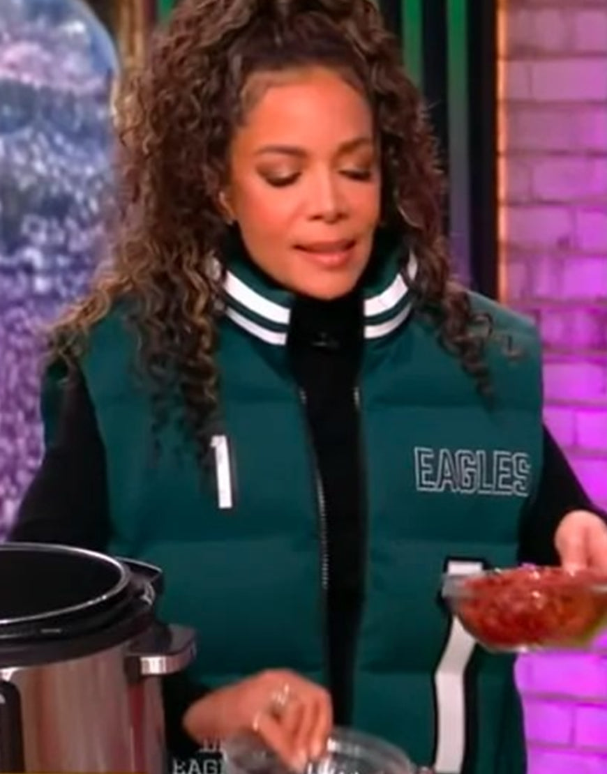 The View 2025 Sunny Hostin Green Eagles Puffer Vest