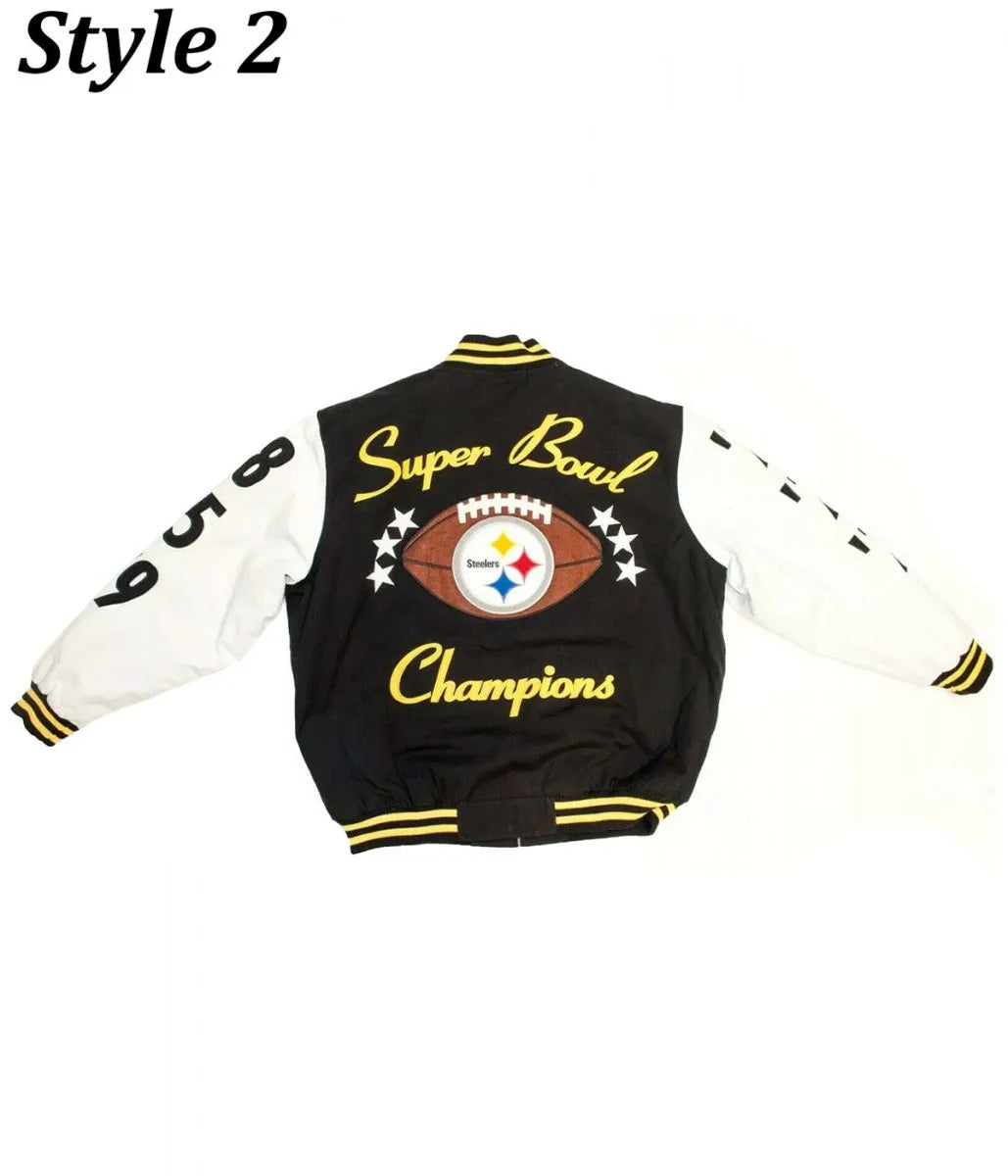 Super Bowl Champions Pittsburgh Steelers Black Letterman Jacket