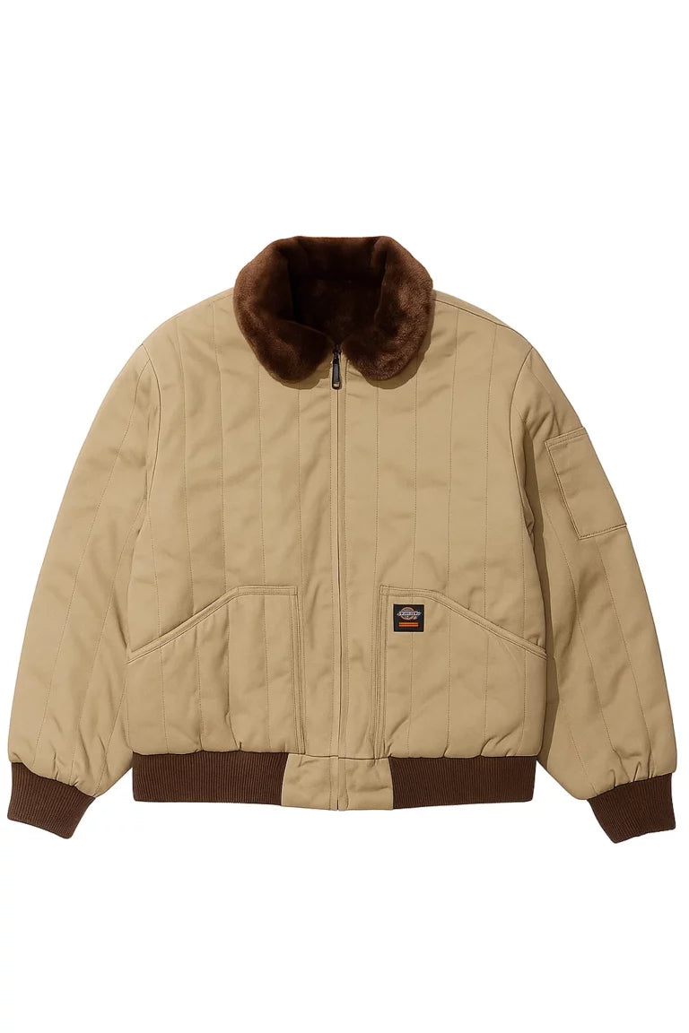 Supreme x Dickies Reversible Faux Fur Work Jacket Tan Brown
