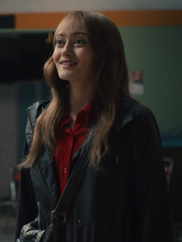 Ella Purnell Sweetpea Black Coat