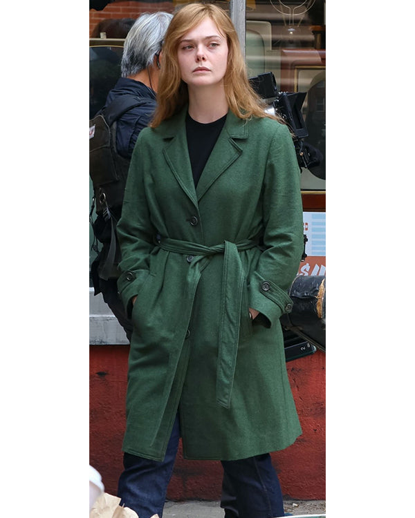 Sylvie-Russo-A-Complete-Unknown-Elle-Fanning-Green-Trench-Coat