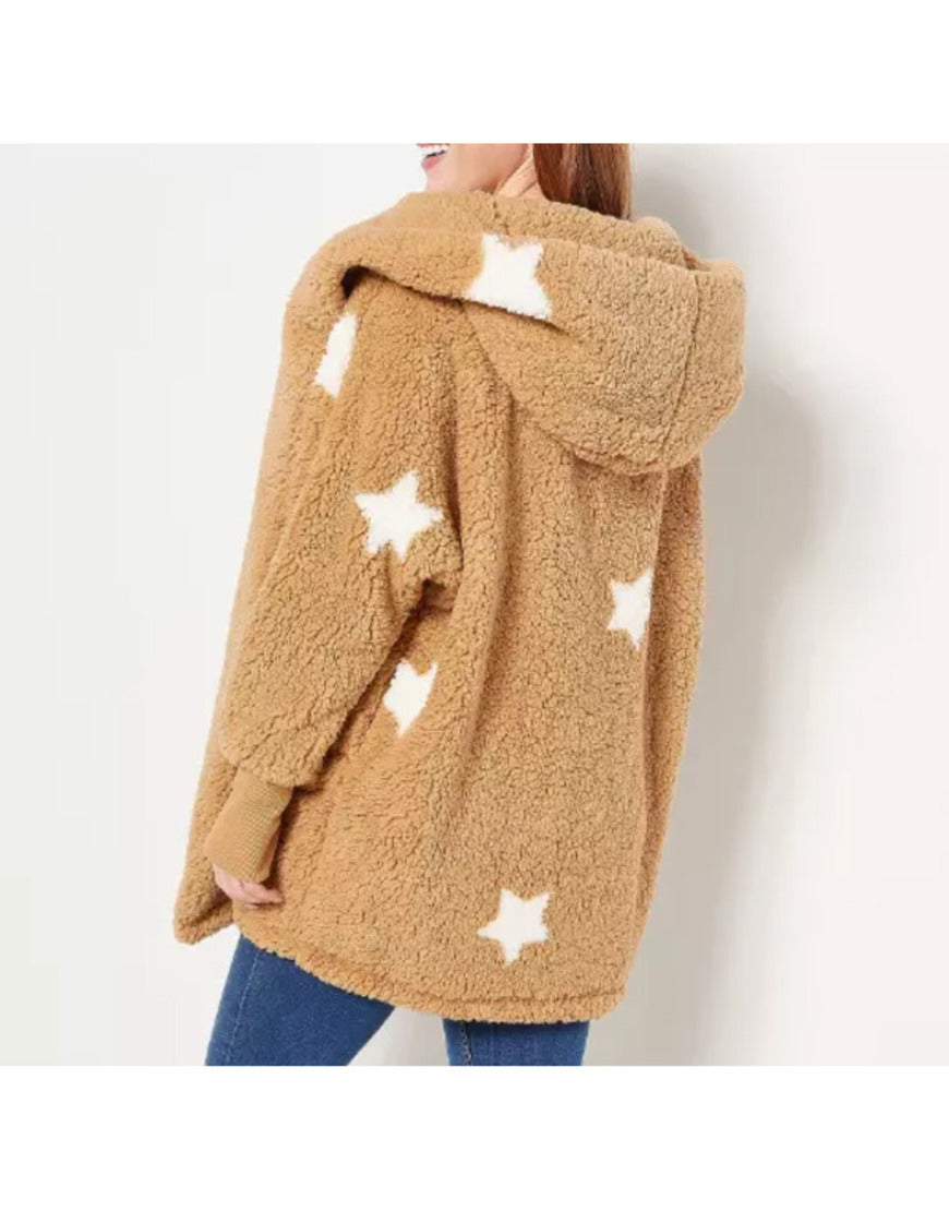 The Today Show 2025 Jill Martin Brown Fuzzy Star Cardigan