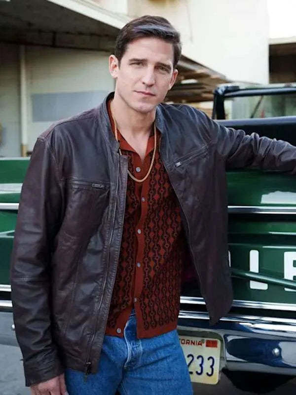 Dwayne Pride NCIS Origins S02 Brown Leather Jacket