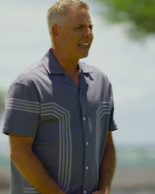 Temptation Island S06 Mark L. Walberg Blue Printed Shirt