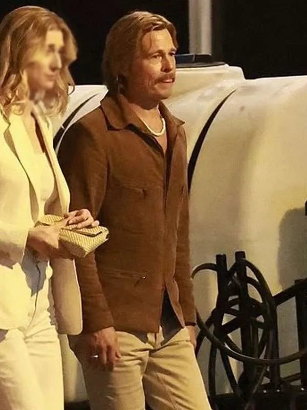 Brad Pitt The Adventures of Cliff Booth Suede Leather Jacket