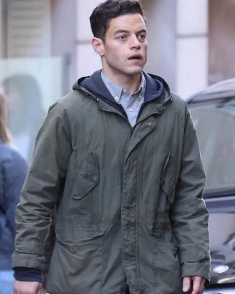 The Amateur Rami Malek Green Hooded Jacket