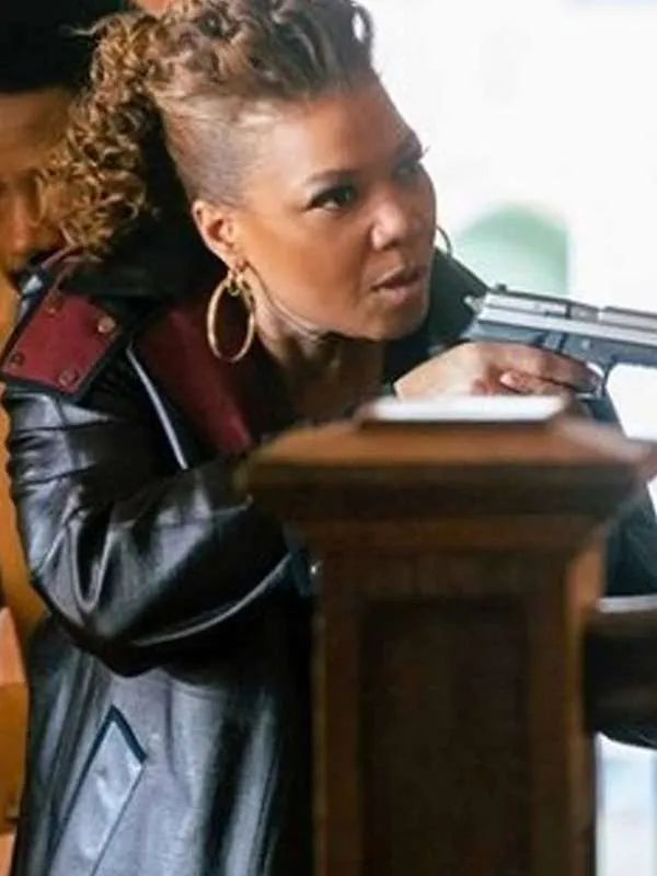 The Equalizer Queen Latifah Black Leather Coat