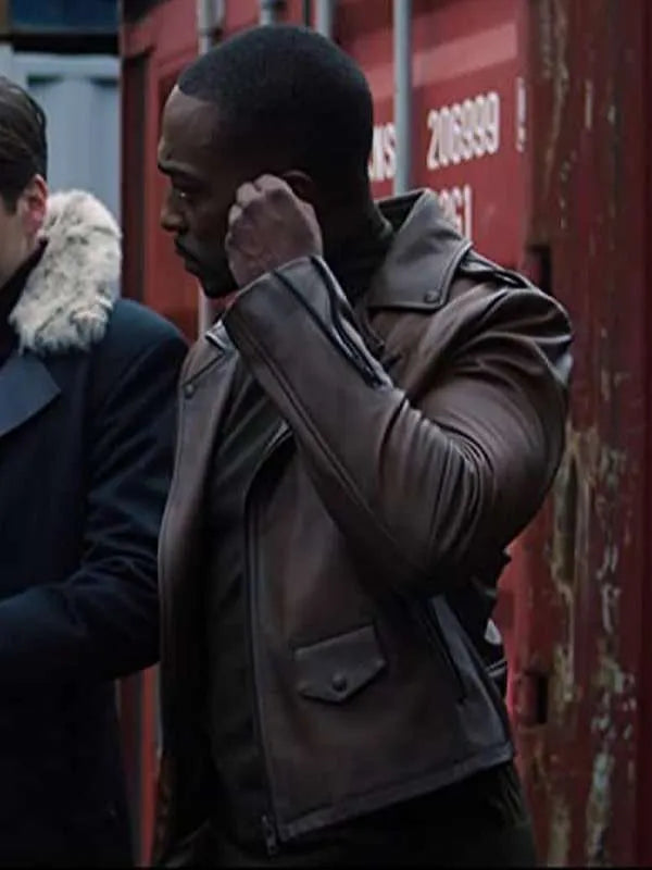 The Falcon and the Winter Soldier Anthony Mackie Brown Leather Jacket
