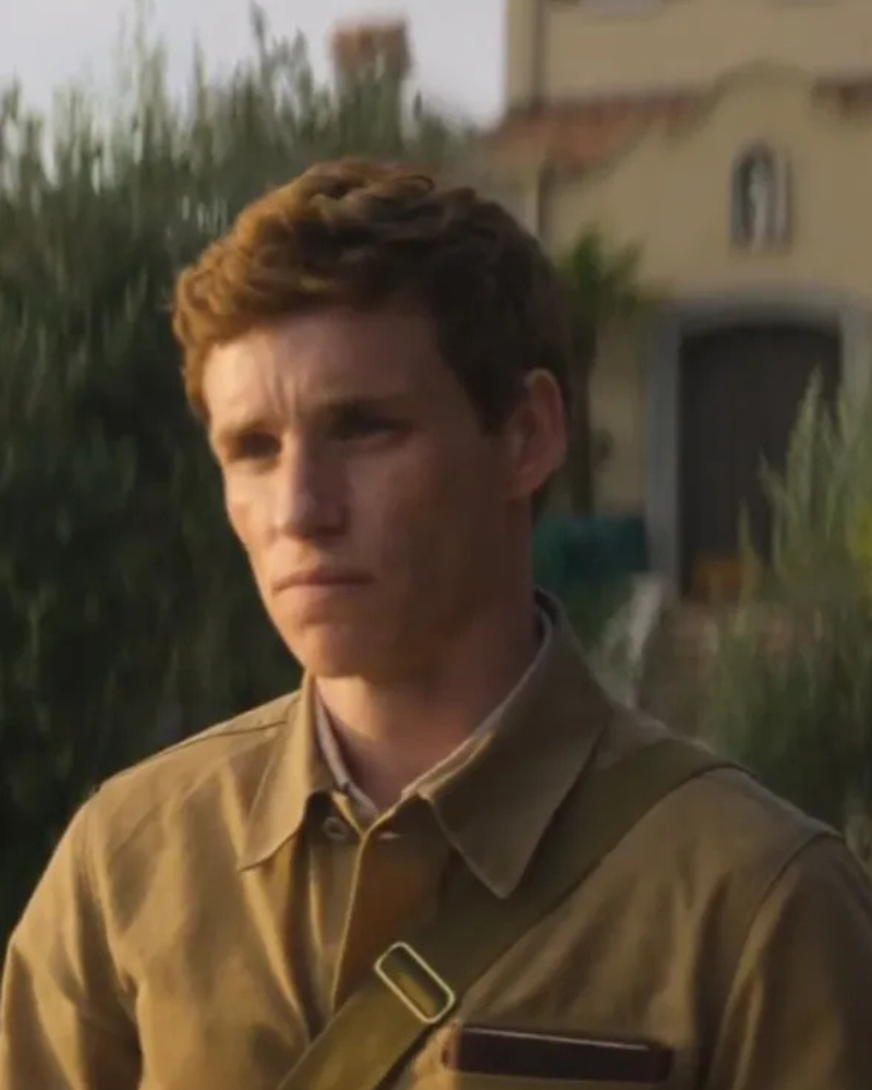 The Day of the Jackal Eddie Redmayne Brown Cotton Jacket