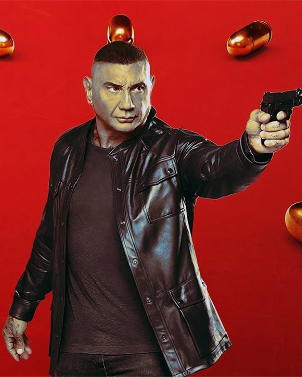 The Killer’s Game 2024 Dave Bautista Black Leather Jacket
