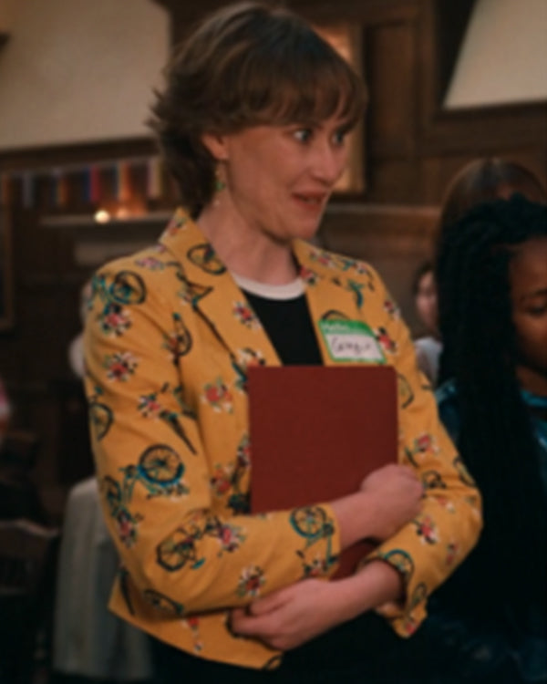 The Sex Lives of College Girls Amanda Ripley Bicycle Print Blazer