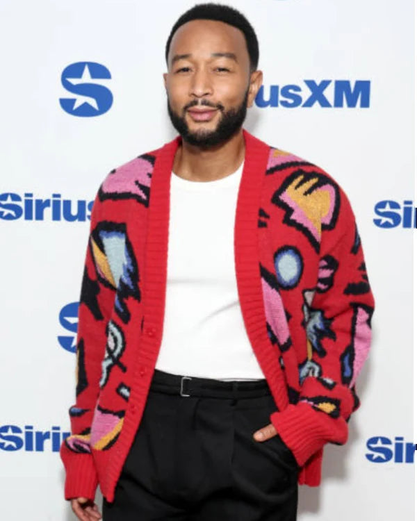 The Today John Legend Red Print Cardigan