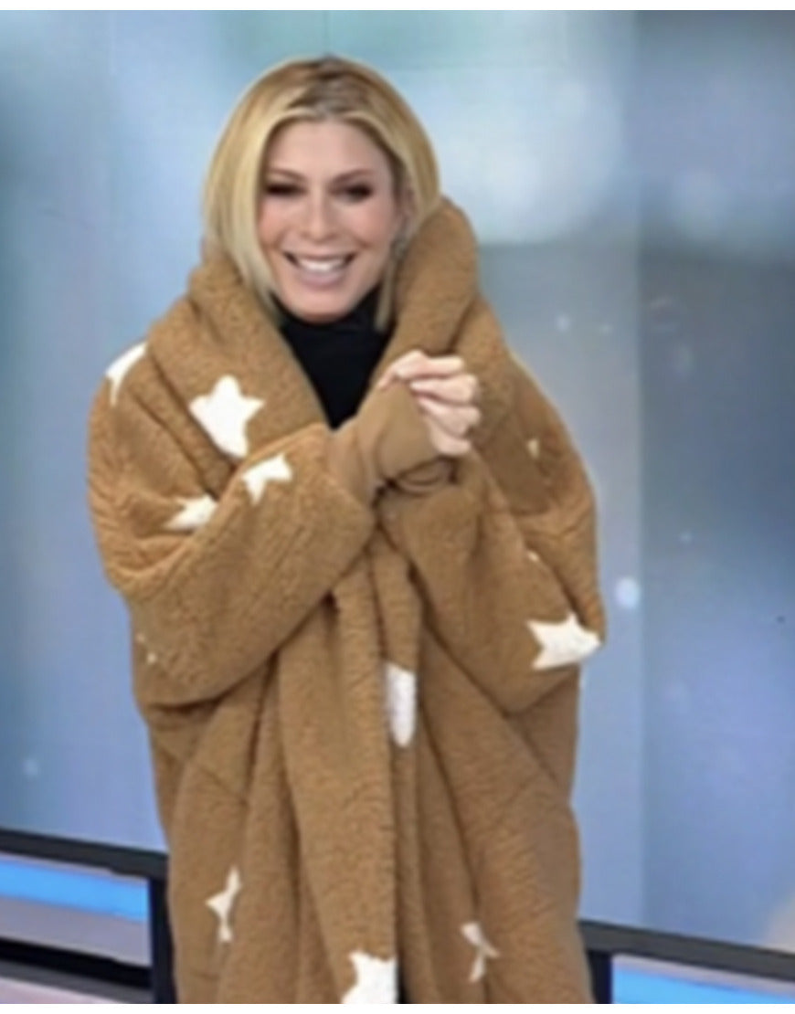 The Today Show 2025 Jill Martin Brown Fuzzy Star Cardigan