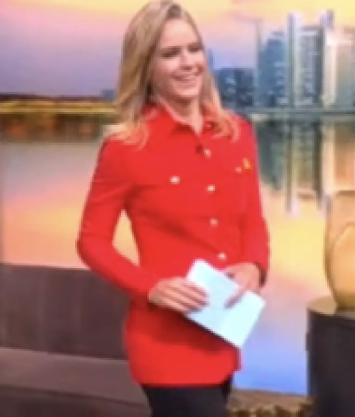 The View 2025 Sara Haines Red Shirt Jacket