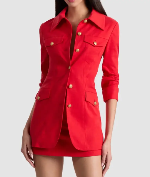 The View 2025 Sara Haines Red Shirt Jacket