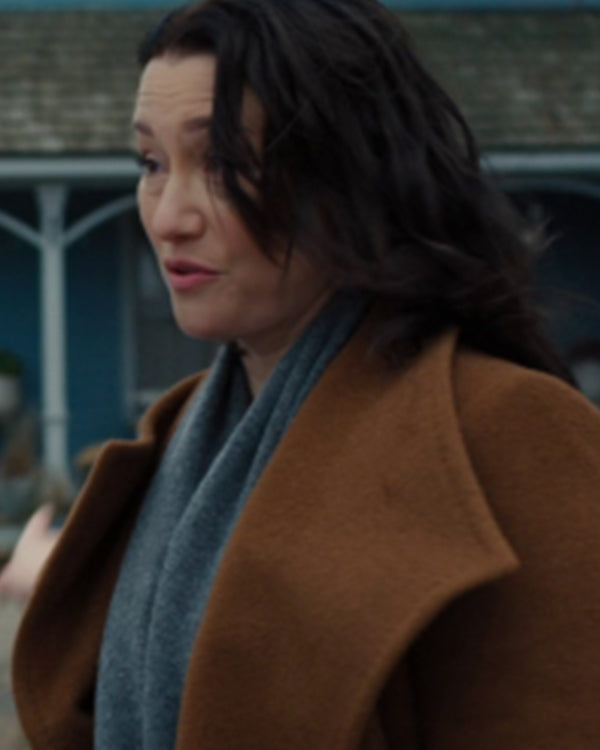The Way Home S03 Chyler Leigh Brown Belted Wrap Coat