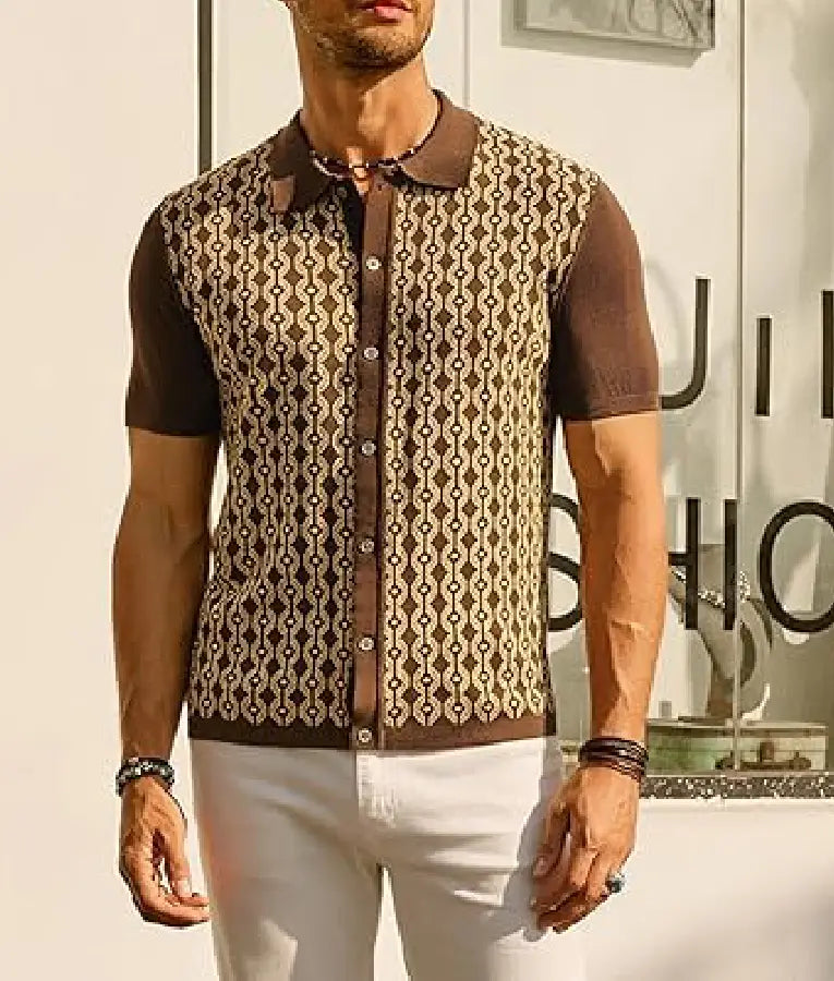 The Young And The Restless 2025 Kyle Abbott Geometric Knit Shirt