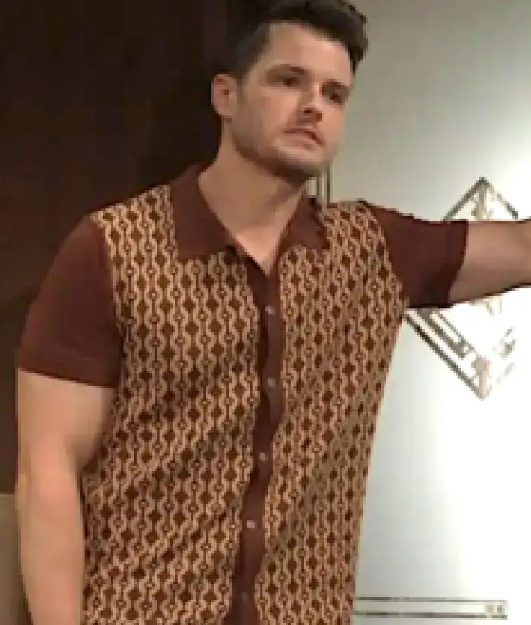 The Young And The Restless 2025 Kyle Abbott Geometric Knit Shirt