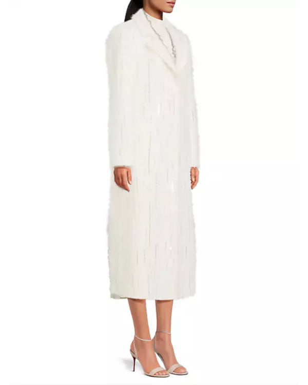 The Today Show 2024 Hoda Kotb White Embellished Coat