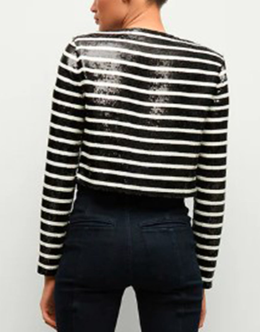 The Today Show 2025 Jenna Sequin Striped Jacket