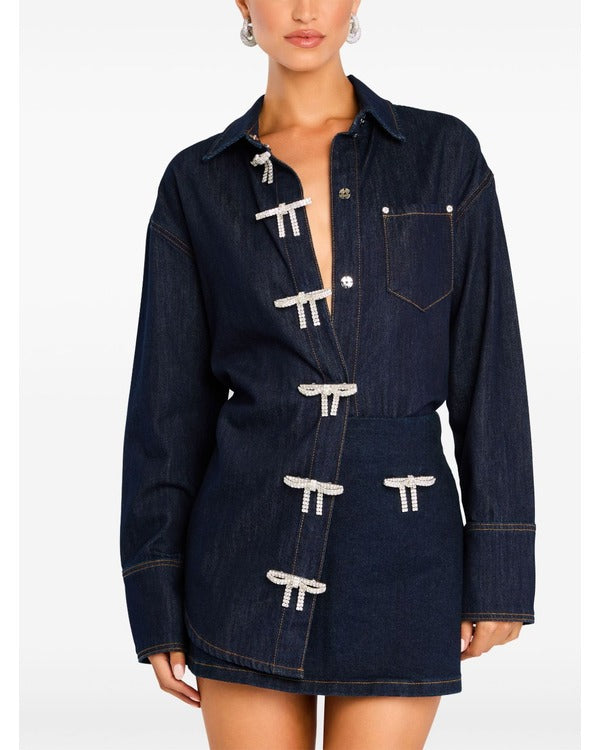 The Today Show 2025 Sunny Anderson Bow Denim Shirt