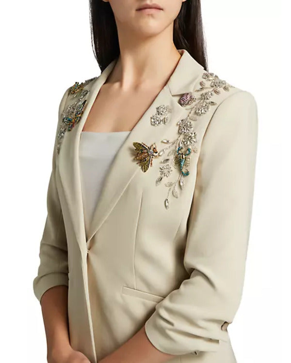 The View 2025 Joy Behar Beige Beaded Blazer