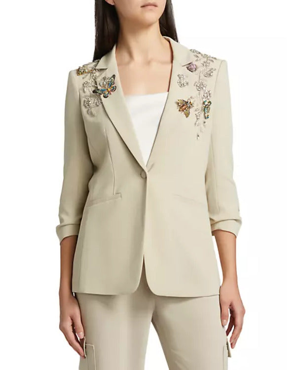 The View 2025 Joy Behar Beige Beaded Blazer
