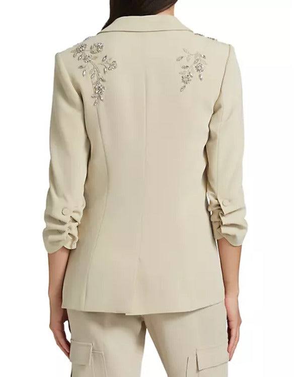 The View 2025 Joy Behar Beige Beaded Blazer