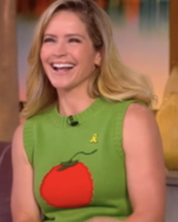 The View 2025 Sara Haines Green Tomato Sweater Vest