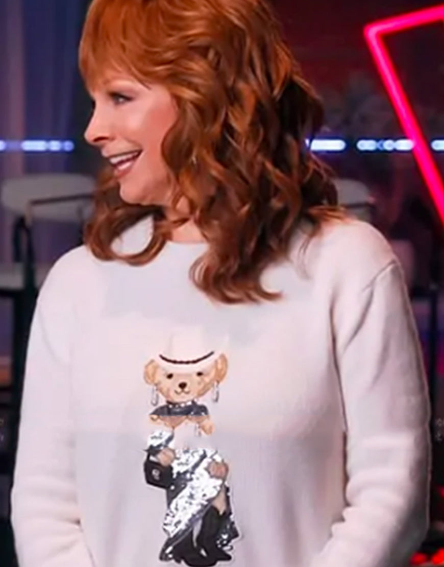 TheVoiceS26RebaMcEntireWhiteTeddyBearJumper